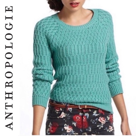 Anthropologie Sweaters - Anthropologie Sparrow Hamilton Cottage Pullover Green Crewneck Sweater M